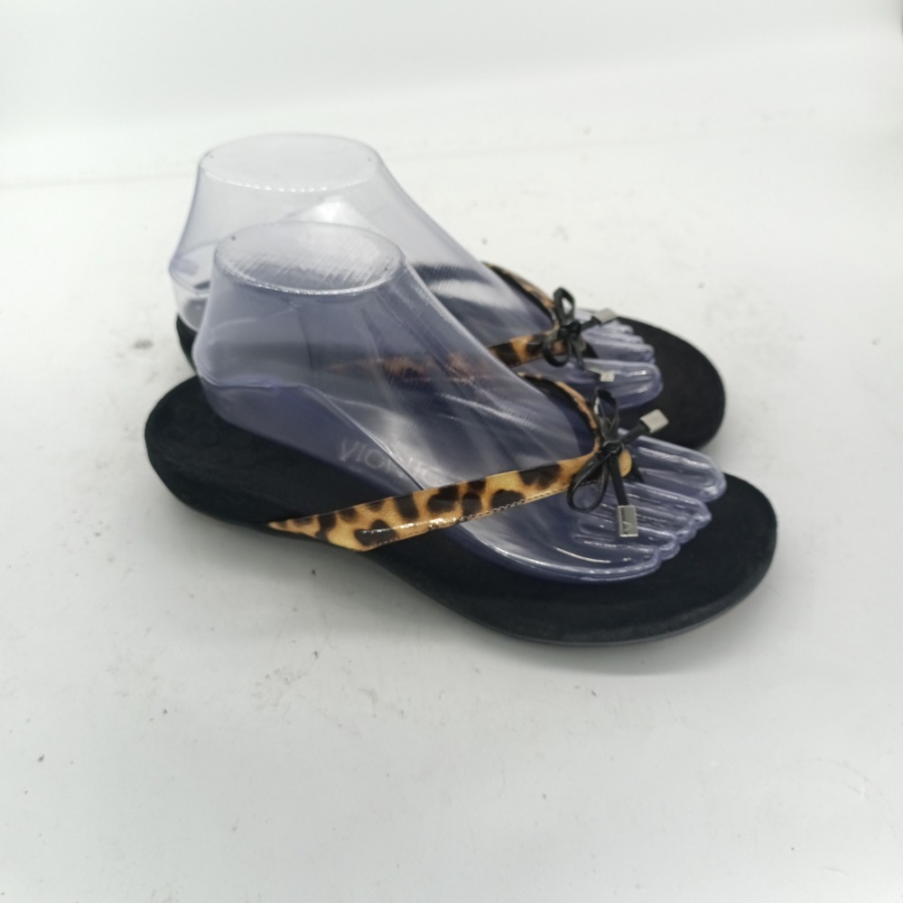 Vionic Bella II Leopard Print Orthotic Sandals Womens Size 8 Black 44BELLAII s16 - Picture 3 of 7